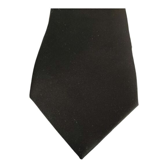 FORTINO LANDI SOLID BLACK POLY WOVEN TIE & POCKET SQUARE SET. PWT. - Picture 3 of 5